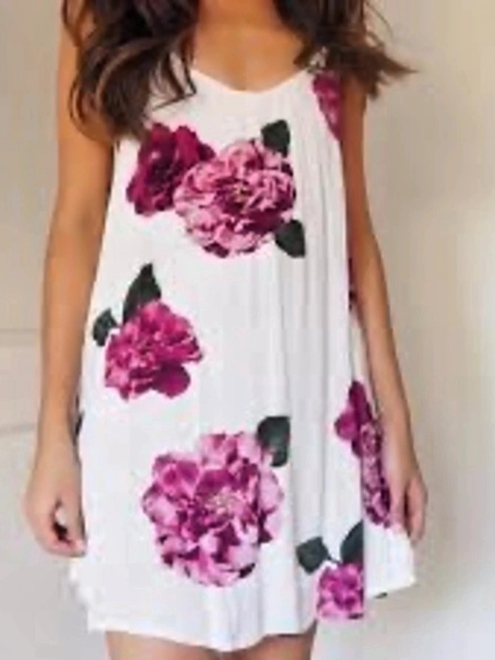 NWT Forever 21 Floral Mini Dress in White & Purple New Sz. L